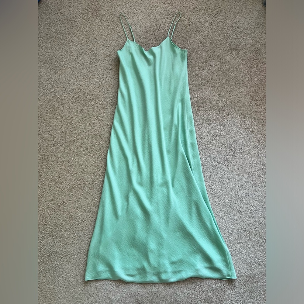 Vince Midi Mint Green Lined Slip Dress Size Medium